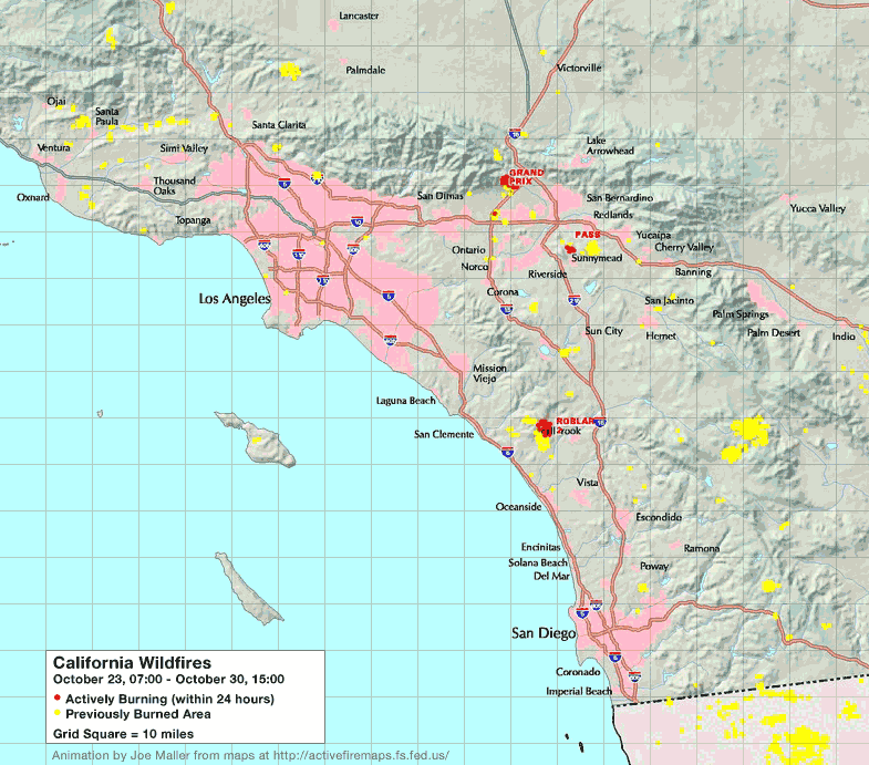 map of california fires