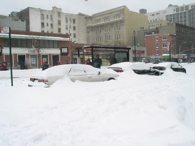 More cars in snowdrifts
